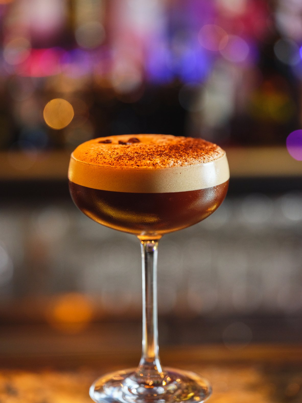 Espresso martini in modern bar