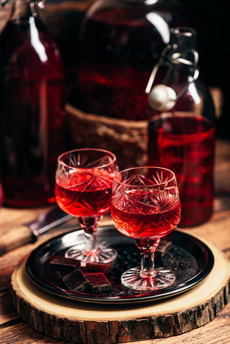 Homemade berry liqueur