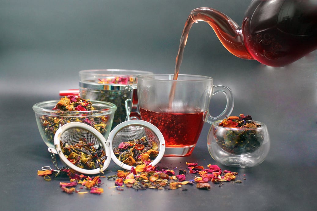 Tea and Tea Leaves in Cups